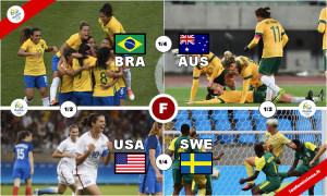 Présentation du tableau 1 des JO. Brésil, Australie, USA, Suède. Crédit lesfeminines.fr