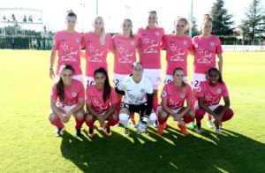 Equipe de Montpellier contre ASSE. 8 octobre 2016. 4è journée de D1. crédit Mhsc. lesfeminines.fr