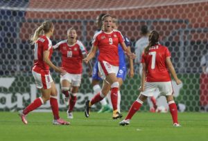 le but Suisse qui les met dans l'avion de la qualification. Crédit UEFA. Lesfeminines.fr