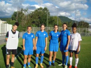 Les recrues grenobloises. De gauche à droite : Emma Smaaly, Laurianne Cervera, Emylie Girard, Inès Boutaleb, Cindy Perrault, Maureen Palma. Photo : Raphael Gomez. Lesfeminines.fr